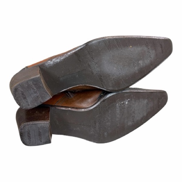 Vintage Stuart Weitzman Western Cowboy Boots Tri-Tone Leather Studded 8.5 - Picture 9 of 11